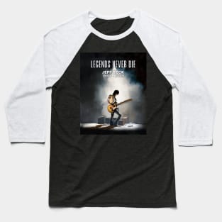 Jeff Beck No. 4: Legends Never Die , Rest In Peace 1944 - 2023 (RIP) on a Dark Background Baseball T-Shirt